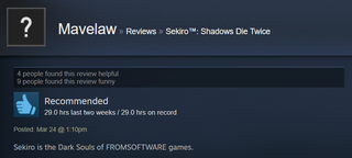 Illustration for article titled Sekiro: Shadows Die Twice, As Told By Steam Reviews
